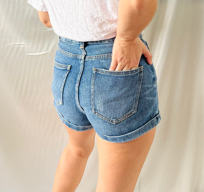 THRIFT - HIGH-RISE DENIM SHORTS
